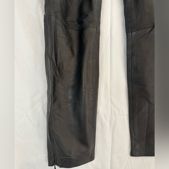 Genuine Leather Mango brand Pants/ Leggings in black with Zip Ankle Size 4 - Picture 5 of 6